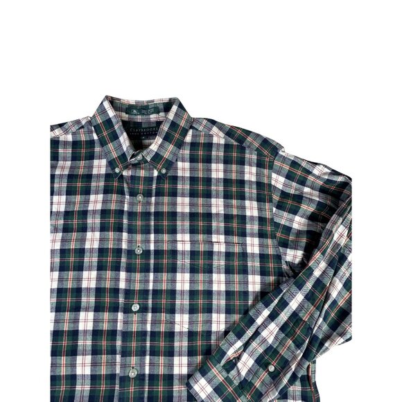Claybrooke Button Down Green Plaid Shirt Men's Sz Med 100% Cotton Long Sleeve - Picture 2 of 7